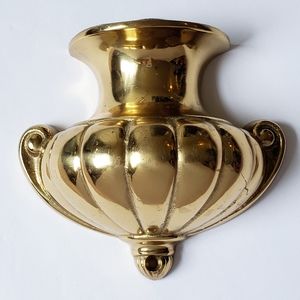 Vintage Heavy Brass Wall Metal Hanging Planter